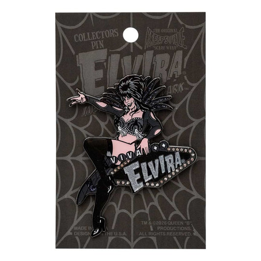 COMING SOON! Elvira Vegas Rhinestone Black Enamel Pin