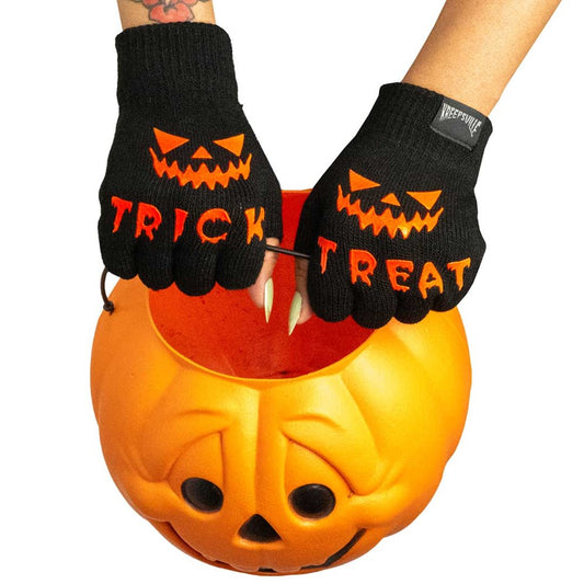 Trick Or Treat Knit Fingerless Gloves