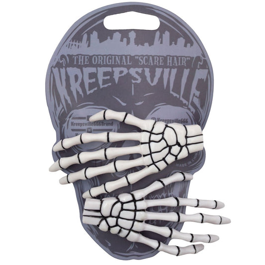 Skeleton Bone Hand Hairslides White