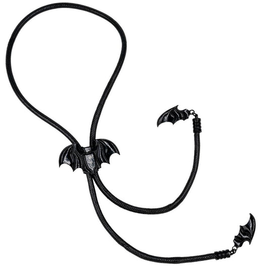 Bat Black Bolo Western Tie