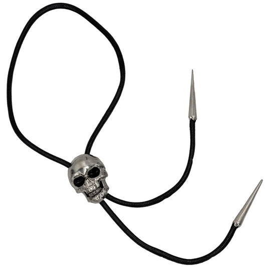 Skull Chrome Bolo Western Tie