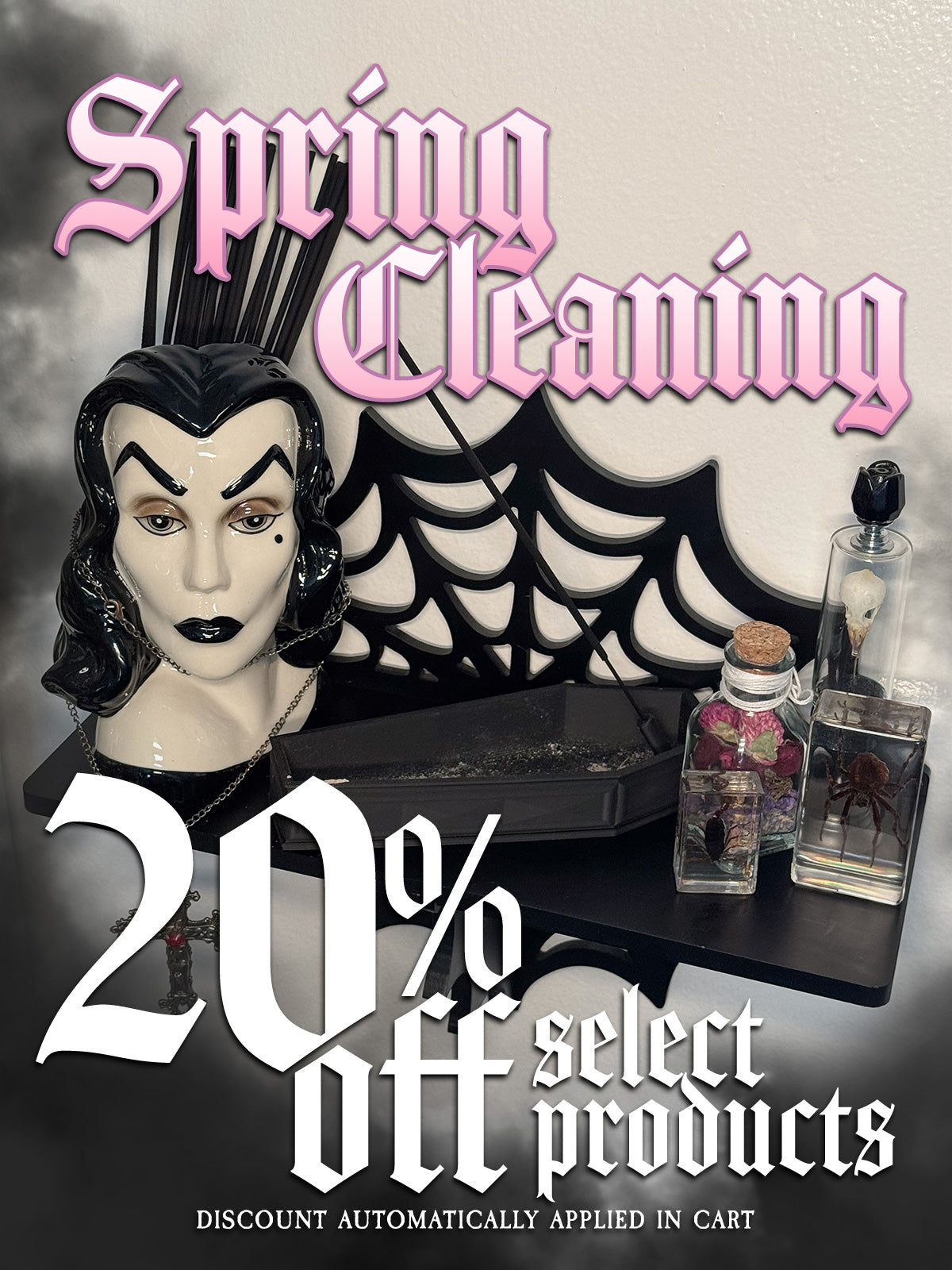 Collection of sale items for Spring Cleaning sale 20% off select products, discount automatically applied in cart.
