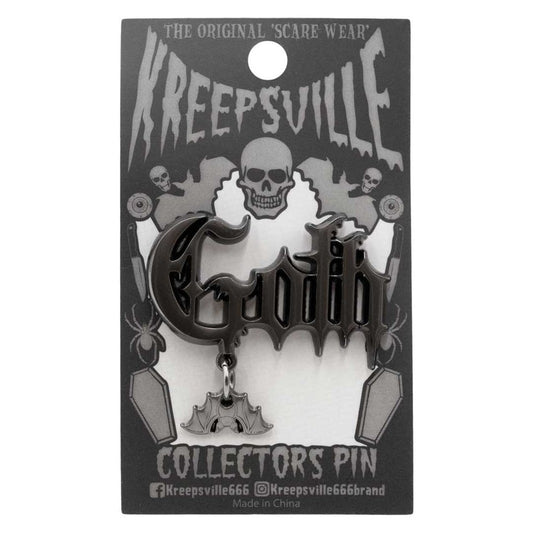 Goth Text Enamel Pin