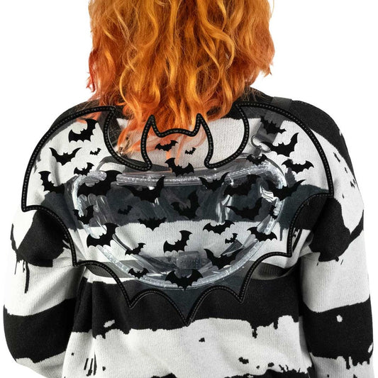 Bat Shaped Clear Vinyl Backpack Purse