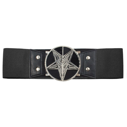 Elastic Waist Belt Goat Head Black