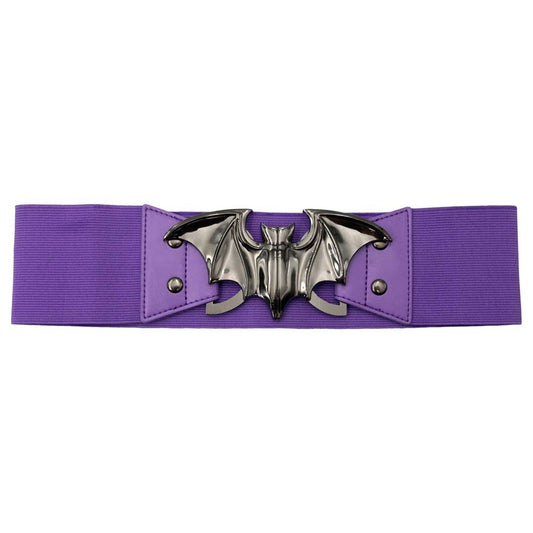 Elastic Waist Belt Bat Purple