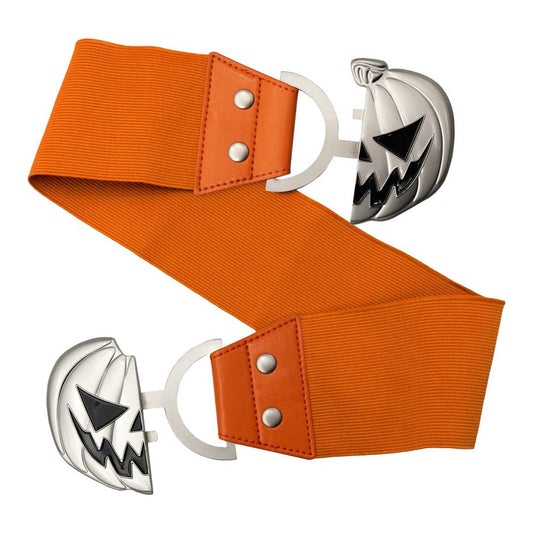 Elastic Waist Belt Trick or Treat Pumpkin Orange