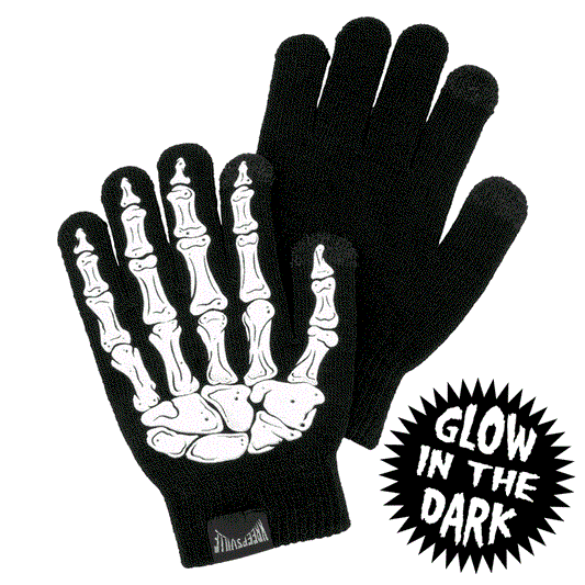 Skeleton Hand Full Glow Knit Gloves