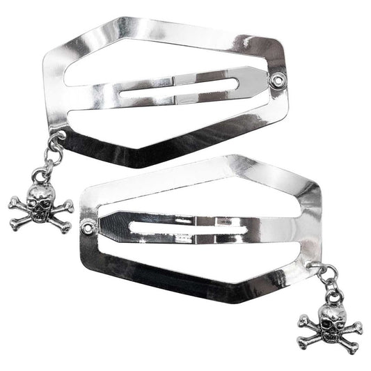 Coffin Snap Clip Silver Skull Charm