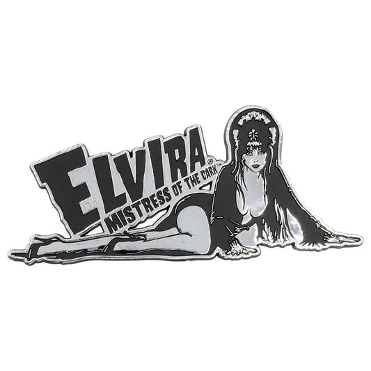 Elvira Laid Down Chrome Stick On Emblem