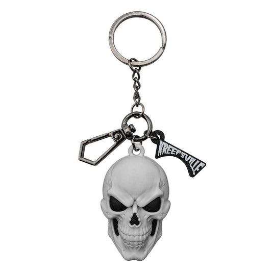 Skull White 3D Flat Keychain