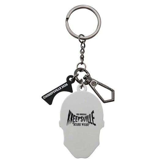 Skull White 3D Flat Keychain