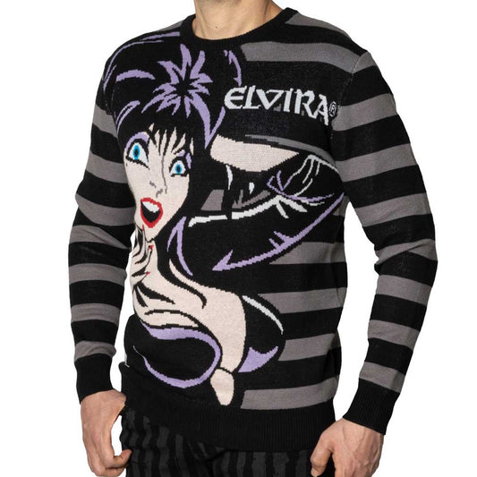 Elvira Grey Striped Sweater