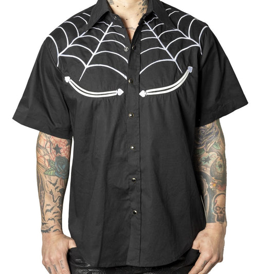 Spiderweb White Western Shirt